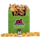 Redbarn RecBarn Natural 12-Inch Beef Collagen Braids case image showing the long-lasting chew for medium to large dogs.