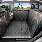 REEVAA dog car seat cover protects back seat for two large dogs during travel