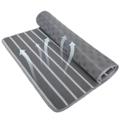 REEZEIVI breathable dog crate mat airmesh promotes cooling ventilation for pets.