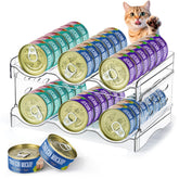Reflying cat food can organizer transparent walls for quick access to cans