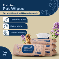 REFRESHIFY dog wipes close-up applying on fur for gentle cleansing on sensitive skin