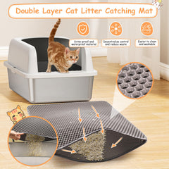 Refrze stainless-steel litter box latch detail emphasizes sturdy closure and leak resistance.