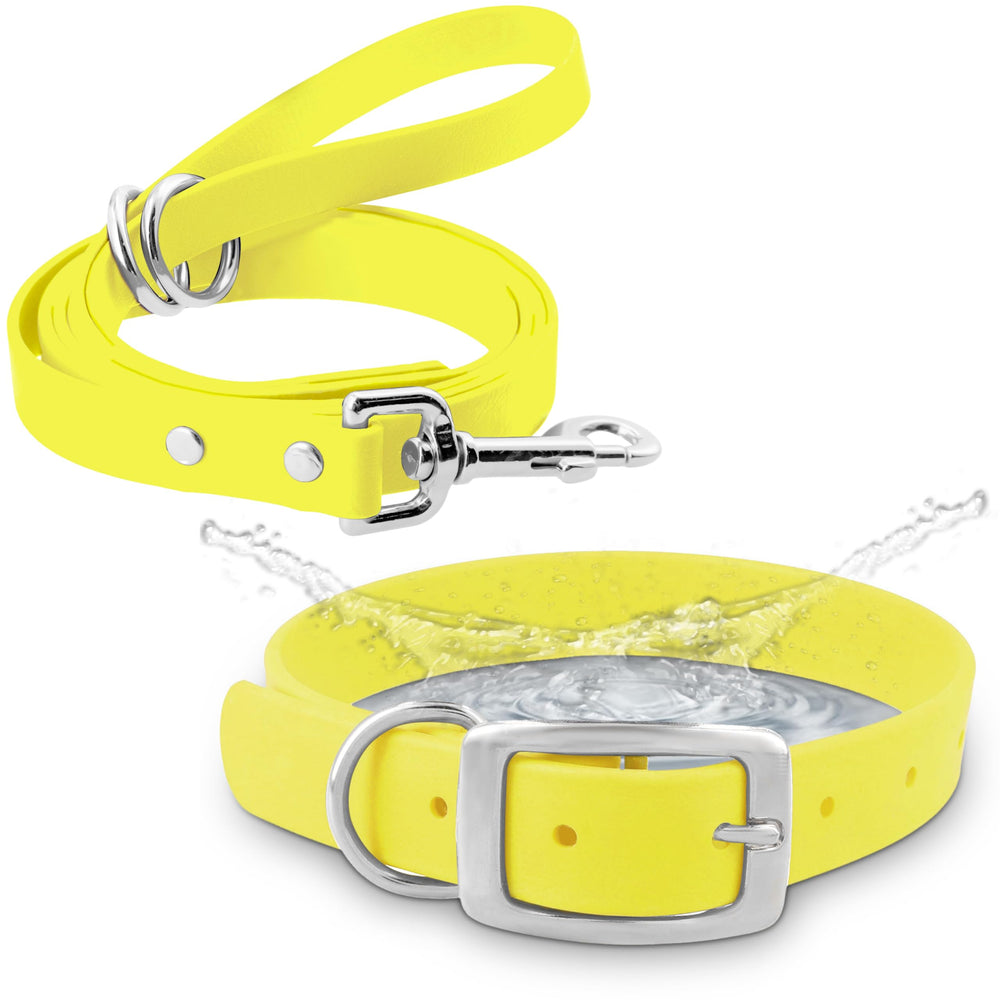 Regal Dog Products medium yellow waterproof collar ready for everyday adventures