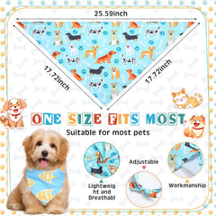 Reginary 36 styles dog bandanas with vibrant colors for summer wear