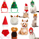 Reginary 6-piece Christmas hat set for pets featuring Santa hat and scarf for festive holiday photos