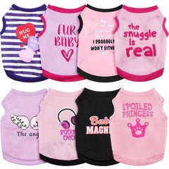 Reginary 8-piece dog shirts set with eight back patterns for stylish daily wear