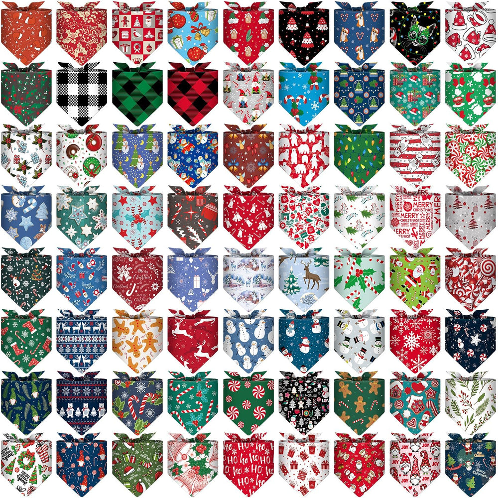 Reginary Christmas dog bandanas show variety patterns for festive looks.