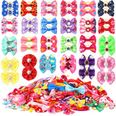 Reginary dog bows 4x3cm, easy-to-attach accessory for small dogs.