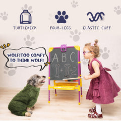 Reginary dog jumpsuit with extended collar fleece for warm, secure fit.