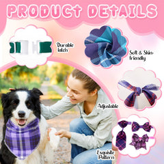 Reginary plaid dog floral collar delivers charming detail for special outings