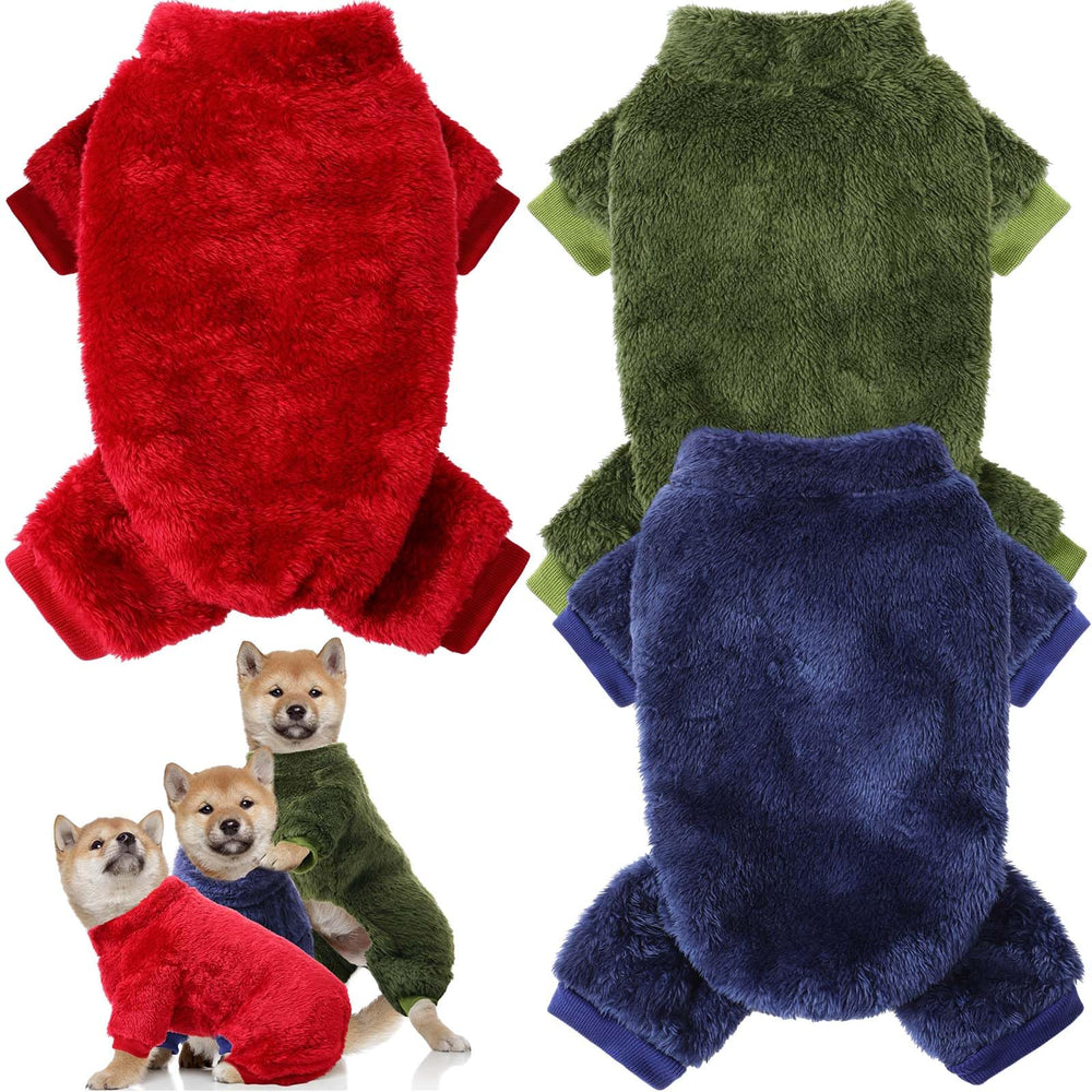 Reginary puppy pajamas red 3pc set keeps dogs warm during winter strolls.