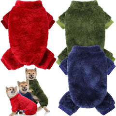 Reginary puppy pajamas red 3pc set keeps dogs warm during winter strolls.