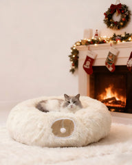 RELAXLATE cat tunnel bed with washable cushion for easy cleaning after play