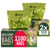 Reli 1100-pack dog poop bags box ready for long walks and easy refills.