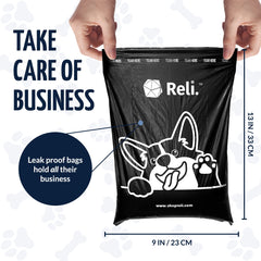 Reli leak proof dog poop bags help keep hands clean during waste pickup