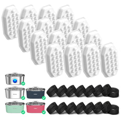 Rellaty cat fountain filters pack—32-piece replacement set for clean hydration.