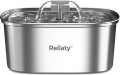 Rellaty cat-water-fountain-stainless-steel visual highlights durable design for long-lasting hydration.