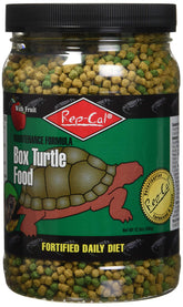 Rep-Cal Box Turtle Food packaging shown, convenient 12oz bag for storage and feeding.