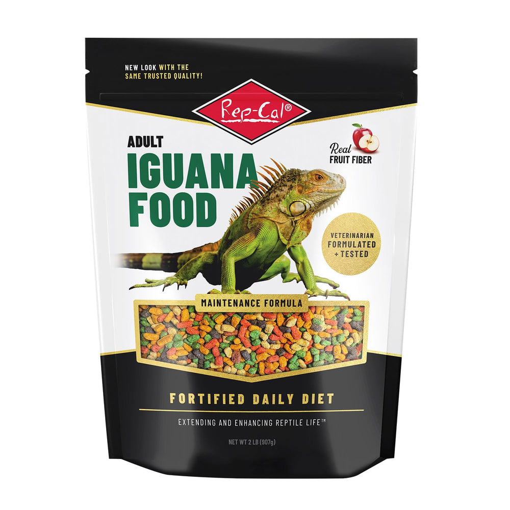 Rep-Cal Adult Iguana Food bag 2lb promotes balanced nutrition for adult iguanas