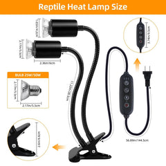 REPTI HOME Turtle light rotates 360 degrees for flexible basking spots.