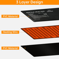 REPTI HOME heat-diffusion design shows even heat across terrarium for consistent basking.