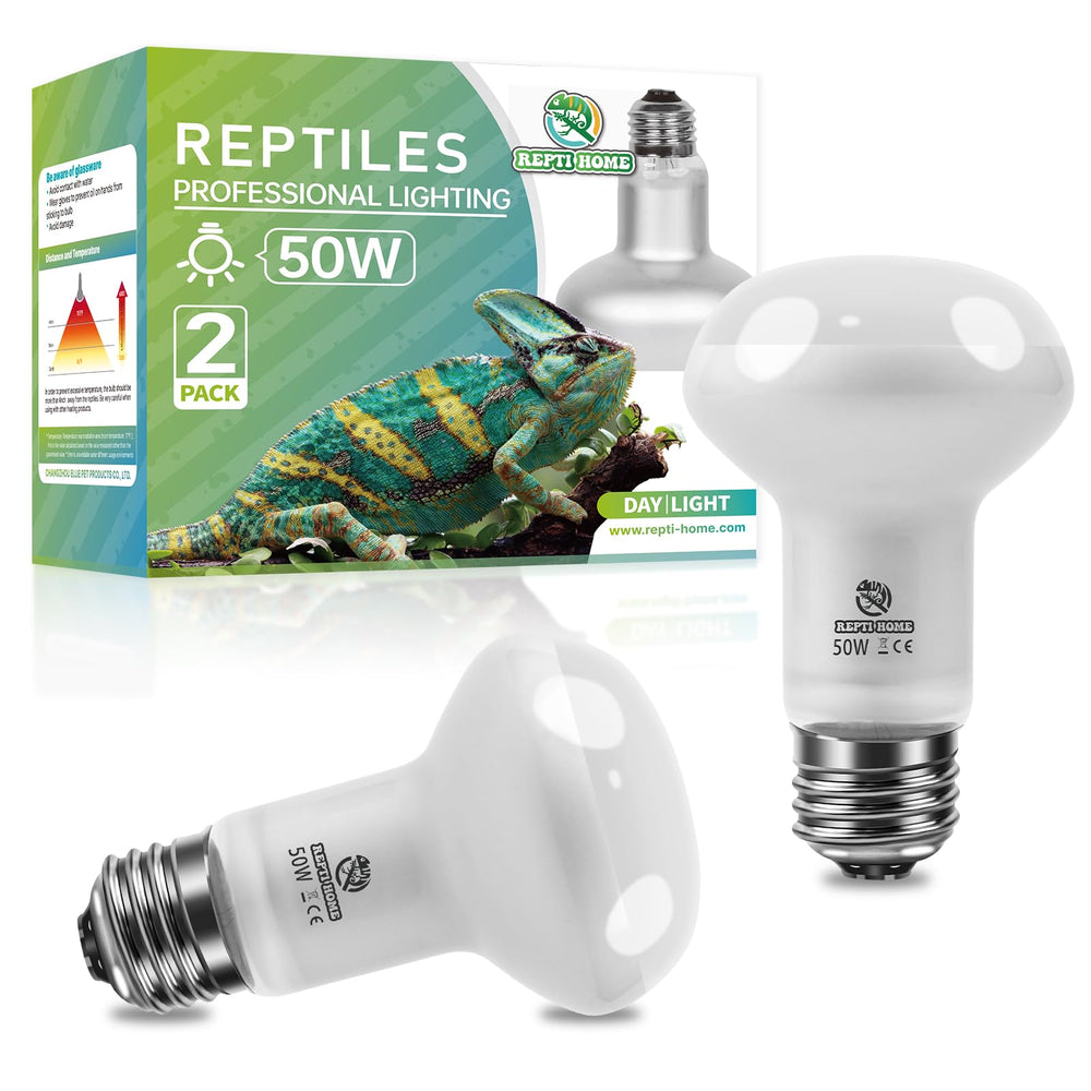 REPTI HOME reptile heat lamp 50W basking-lamp delivers targeted warmth for active basking sessions.