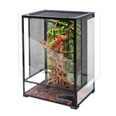 REPTI ZOO 24x18x36 front view terrarium offers clear visibility for easy observation and feeding.