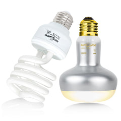 REPTI ZOO 26W UVB bulb emitting UVB for healthy reptile activity.
