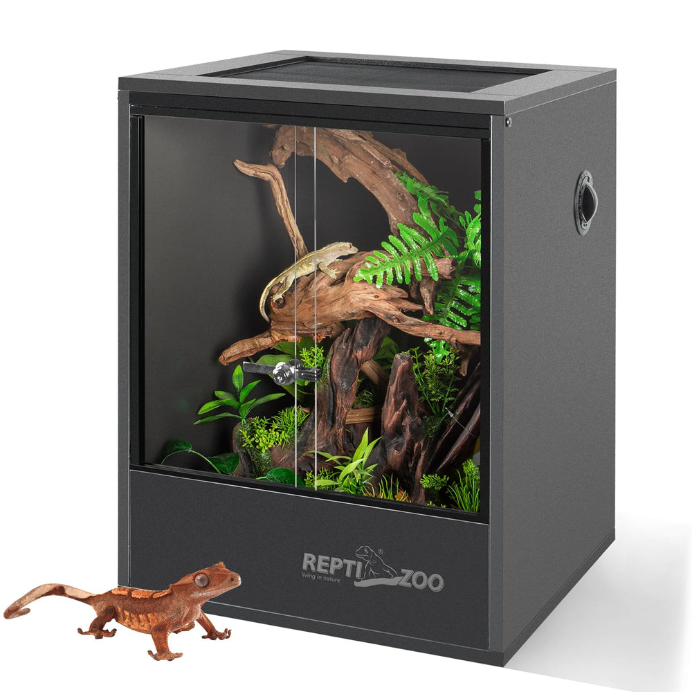 REPTI ZOO 30 Gal Tall Reptile Tank front view, durable PVC for rainforest reptiles.