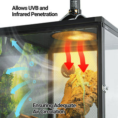 REPTI ZOO 50-gallon vertical terrarium offers ample climbing space for tree-dwelling reptiles.