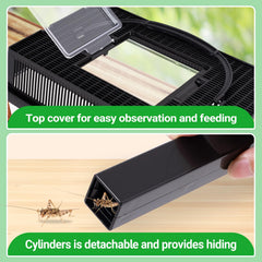 REPTI ZOO calcium-powder-feeder bottom-storage reduces waste during feeding