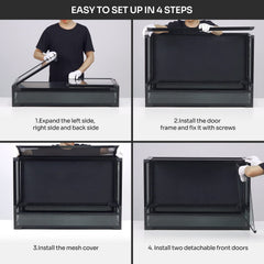 REPTI ZOO collapsible 60-gallon top ventilation highlights balanced airflow for reptiles.