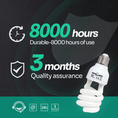 REPTI ZOO energy-saving UVB bulb spiral 26W brightens larger habitats for healthy reptile activity