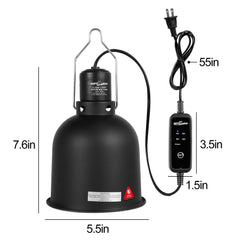 REPTI ZOO fixture timer showing UVB/UVA support for natural daylight replication.