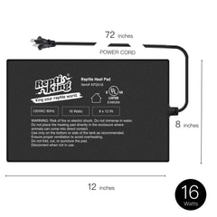 ReptiKing heat pad adhesive back demonstrates easy secure mounting.