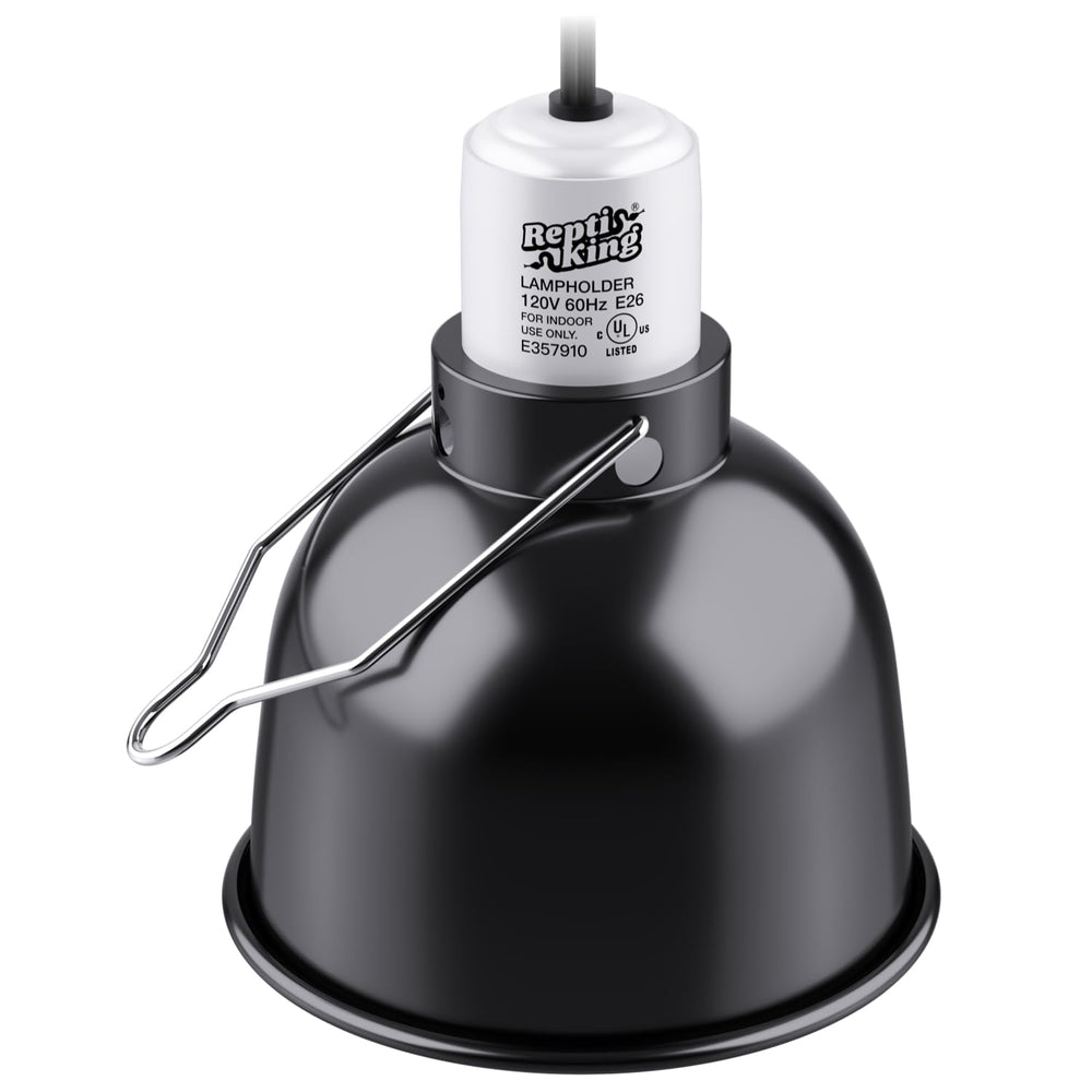 ReptiKing reptile light dome ceramic-socket provides versatile heat lamp compatibility in terrariums.