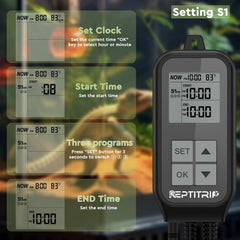 REPTITRIP day-night temperature mode helps natural activity rhythms.