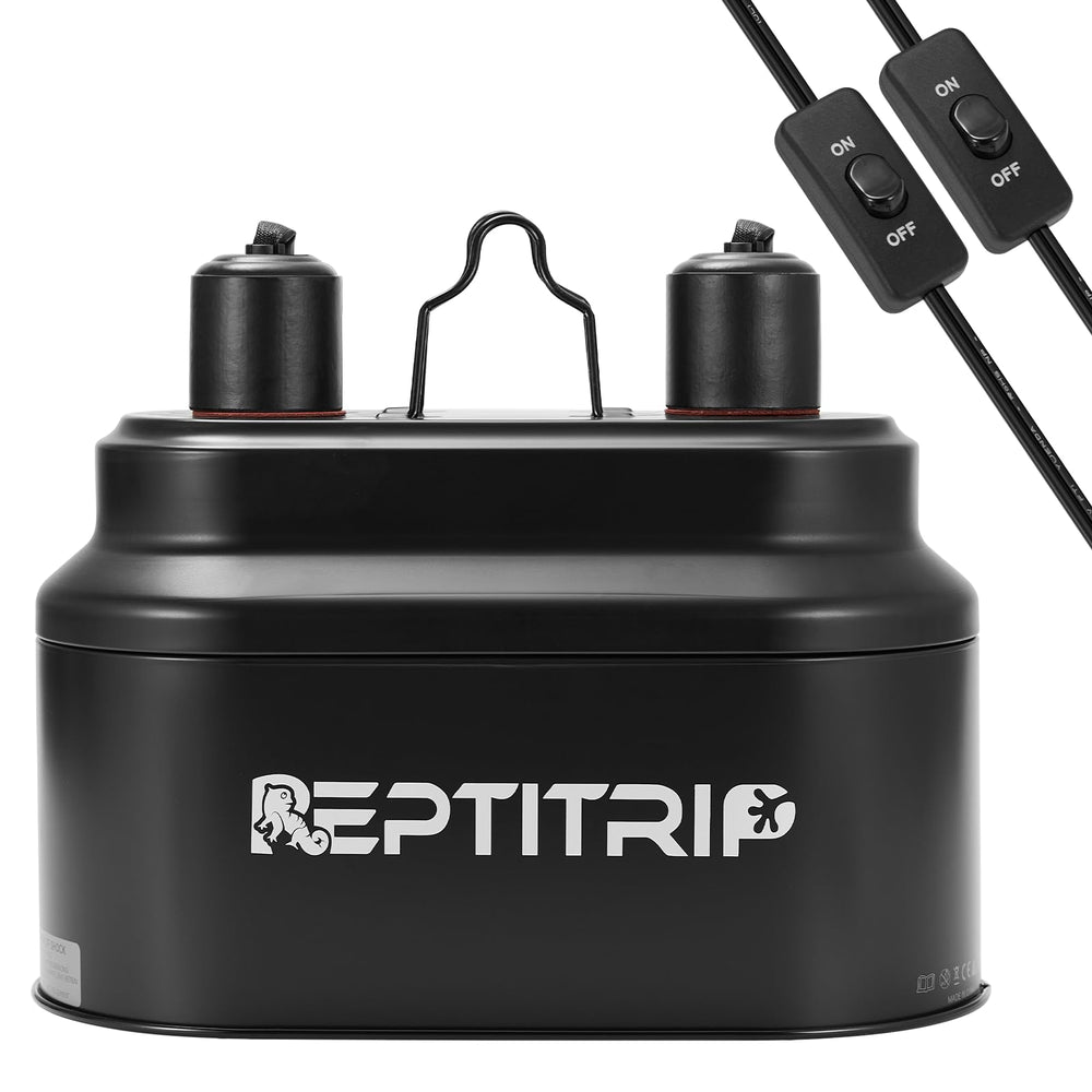 REPTITRIP dual reptile light fixture switches enable independent heat and UVB control.