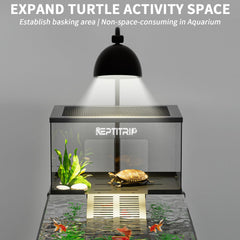REPTITRIP polycarbonate basking surface clarity enables clear turtle visibility