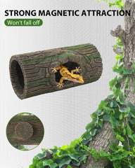 REPTITRIP resin hollow log cave shows smooth edges safe for pets