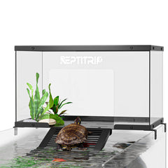 REPTITRIP turtle basking platform front view highlighting stable non-slip surface for climbing