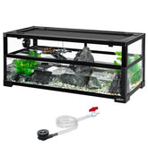 REPTIZOO 18-gallon turtle tank front view for clear observation of swimming