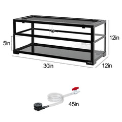 REPTIZOO turtle tank glass detail showing sturdy tempered glass