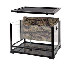 REPTI ZOO 34gal terrarium front doors for easy feeding and escape prevention.