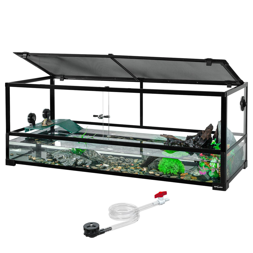 REPTIZOO 67 gallon turtle tank full glass side view for clear viewing of turtles