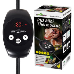 reptizoo dimming thermostat front view demonstrates precise reptile heat control for terrariums