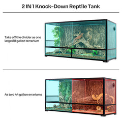 REPTIZOO double hinge door provides easy access for feeding and cleaning