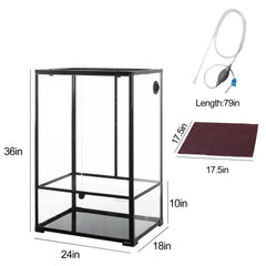 REPTIZOO glass tall terrarium top ventilation demonstrating airflow and UVB access