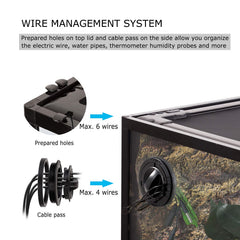 REPTIZOO terrarium sliding-door access for easy feeding and cleaning