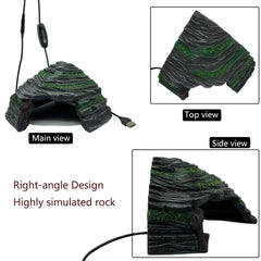 Resin reptile hide rock cave corner design saves tank space.